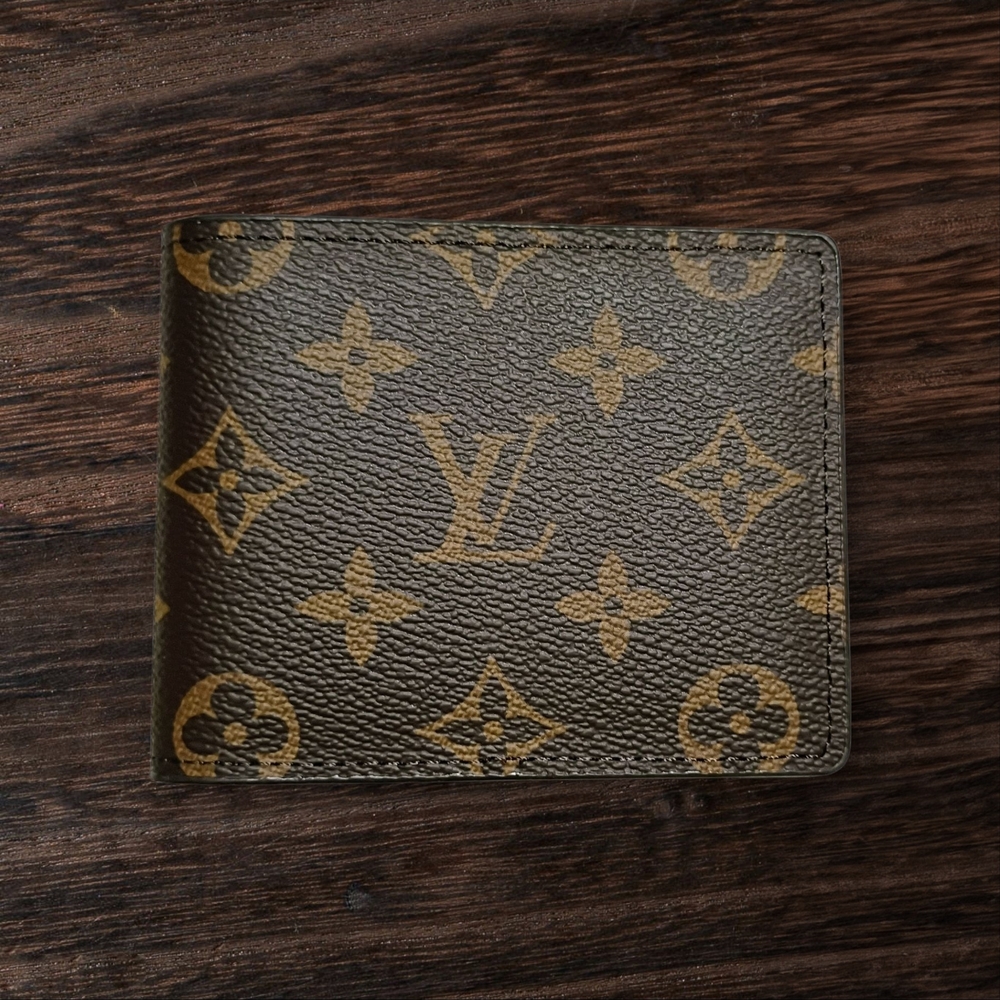 Elegant Brown and Gold Monogram Wallet